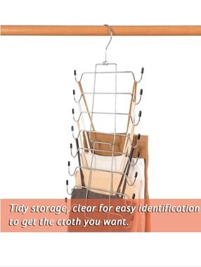 (2) Multi-Tier Metal Scarf and Belt Hanger - Silver